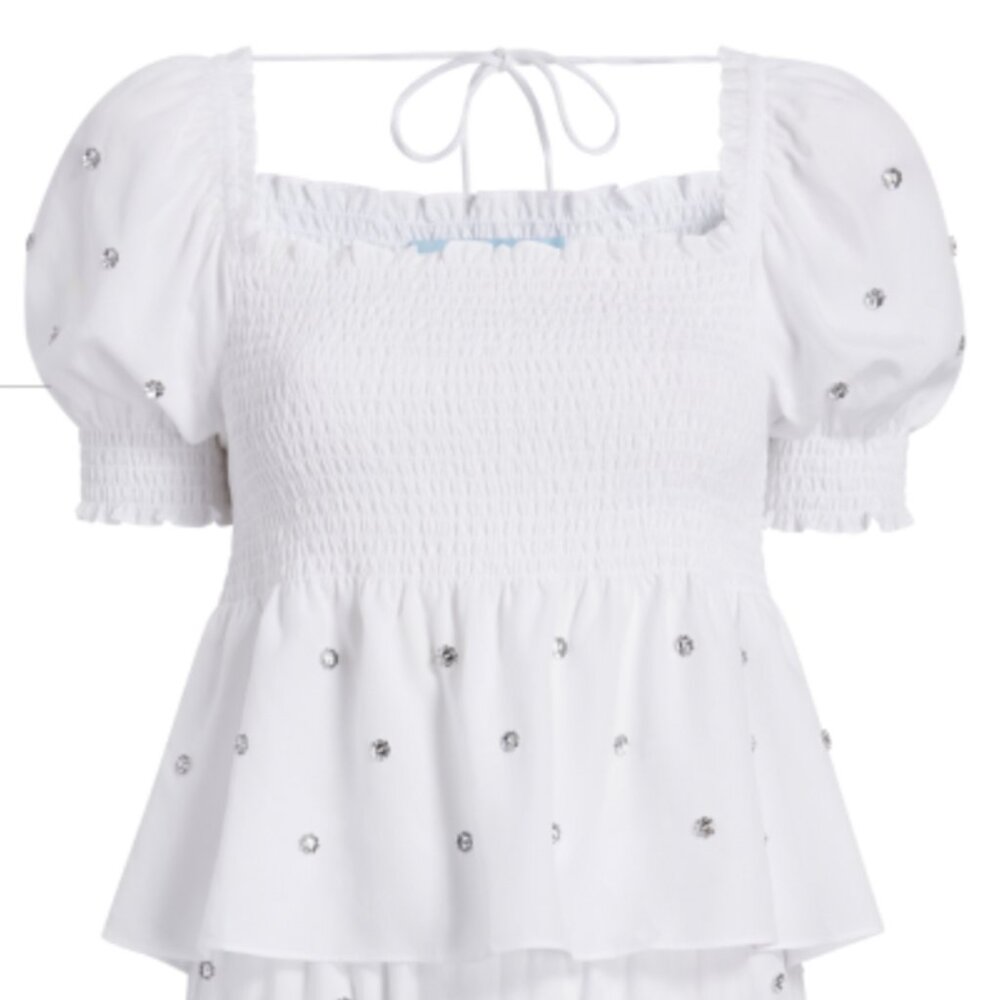 NWT Hill House White Jewel Jammie Top XL